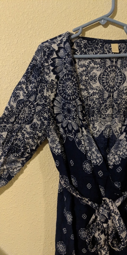 Blue Patterned Maxi Dress